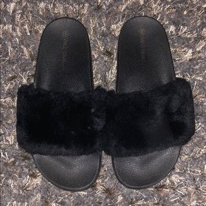 Black Fuzzy Slides!